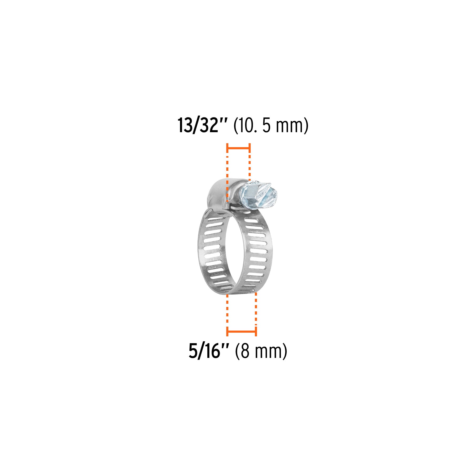 Abrazadera mini-6 de acero inoxidable, bolsa con 4 pzas