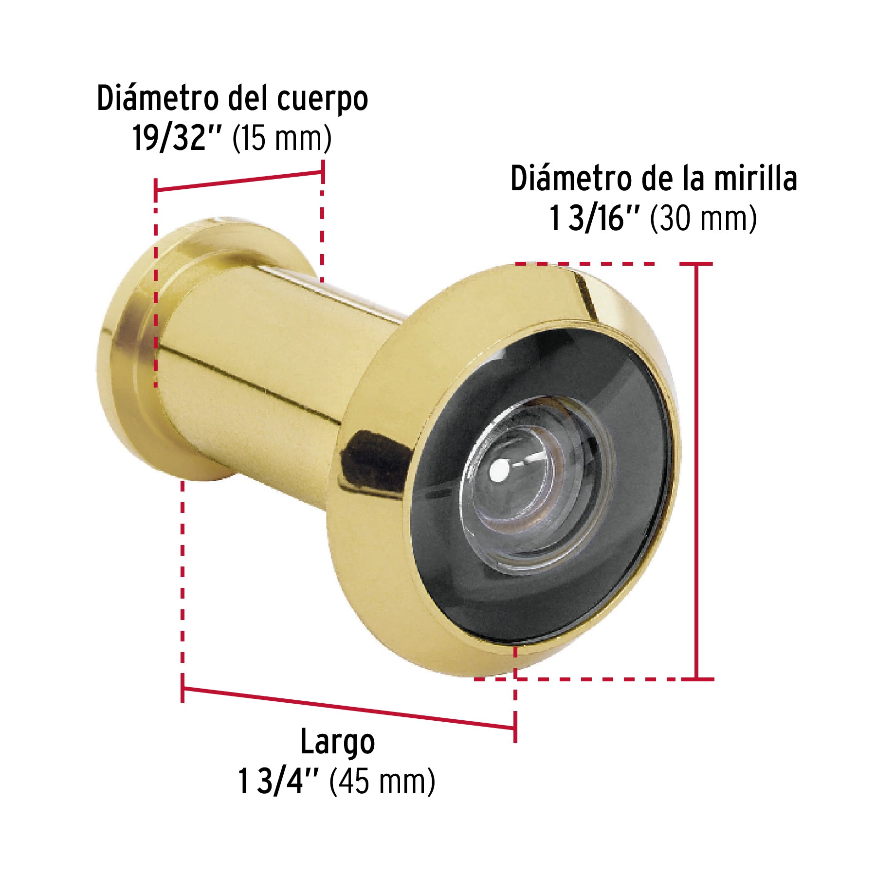 Mirilla de seguridad de latón