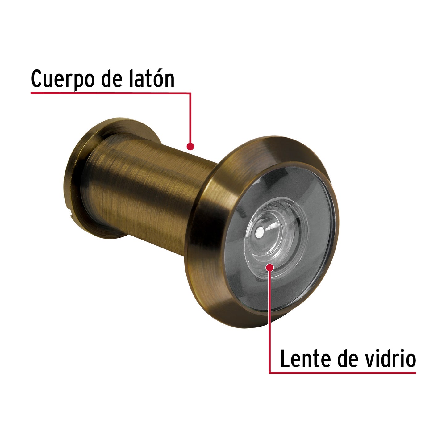 Mirilla de seguridad de latón antiguo