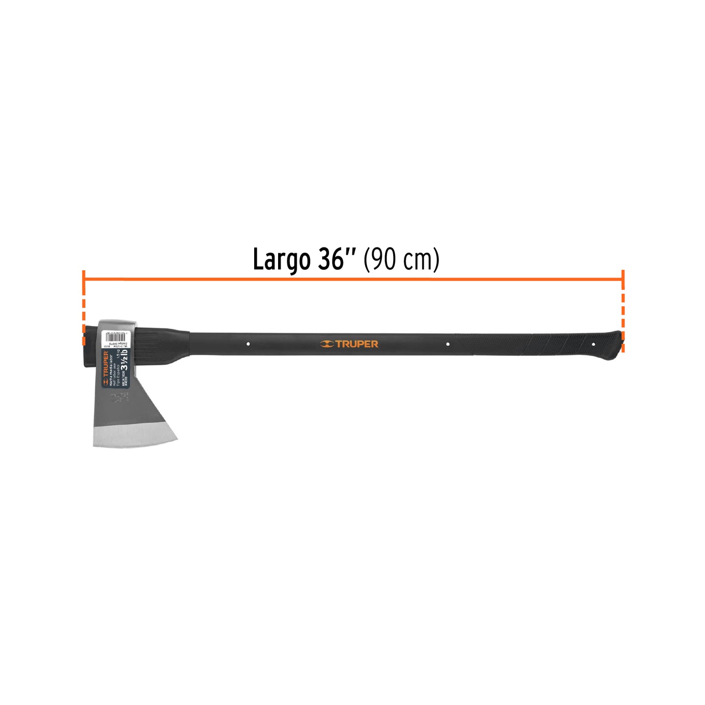 Hacha media labor, 3-1/2 lb, mango encino