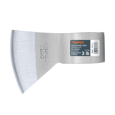 Hacha media labor, ojo redondo 3 lbs, sin mango