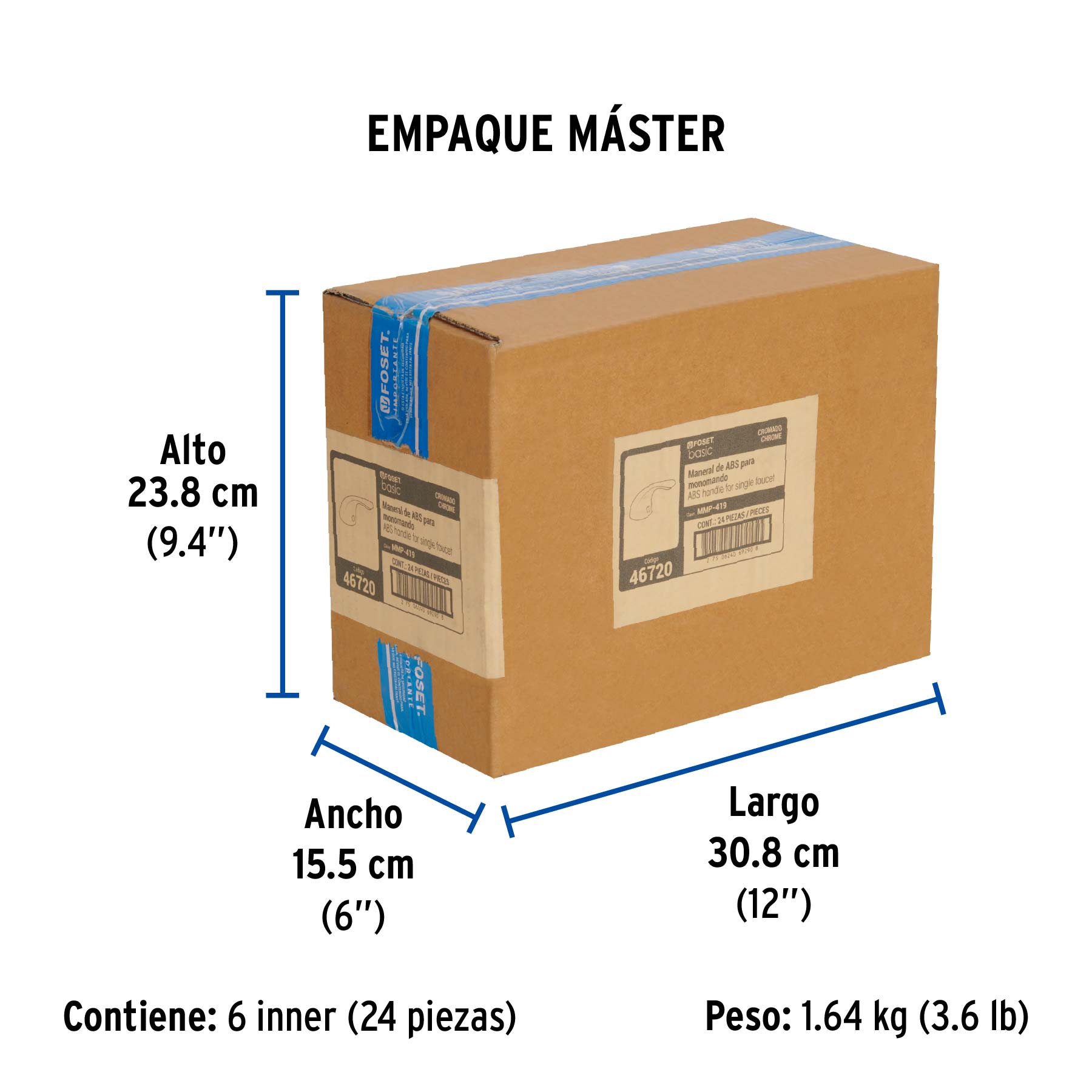Maneral plástico de repuesto para monomando MP-419, Basic
