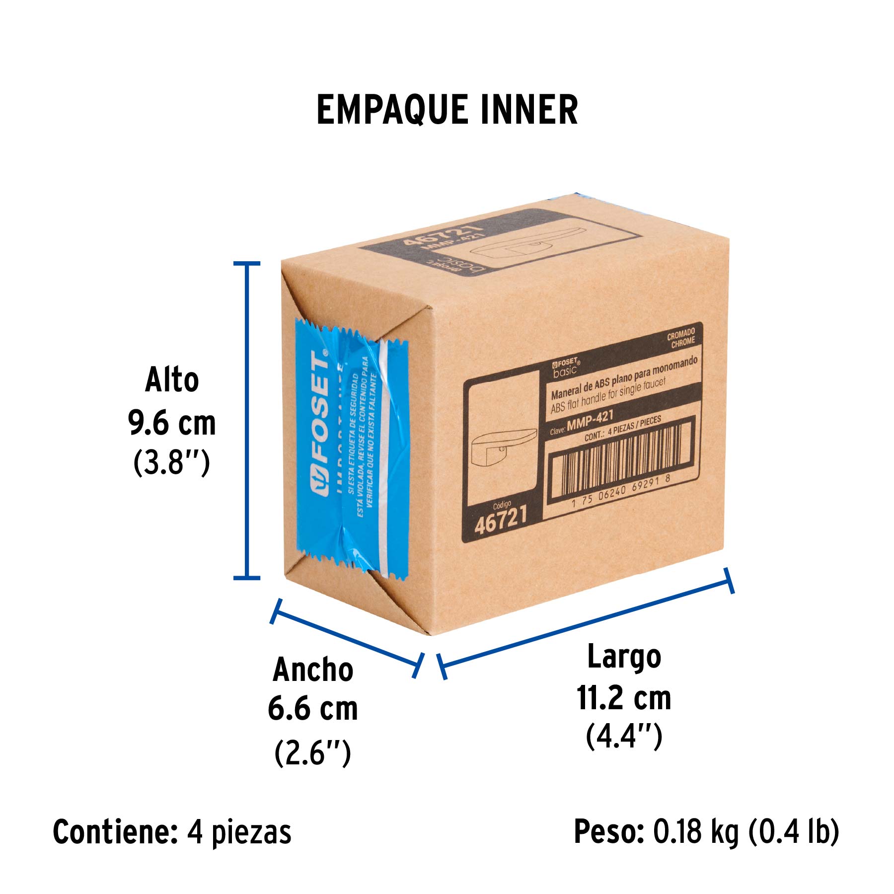 Maneral plástico de repuesto para monomando MP-421, Basic