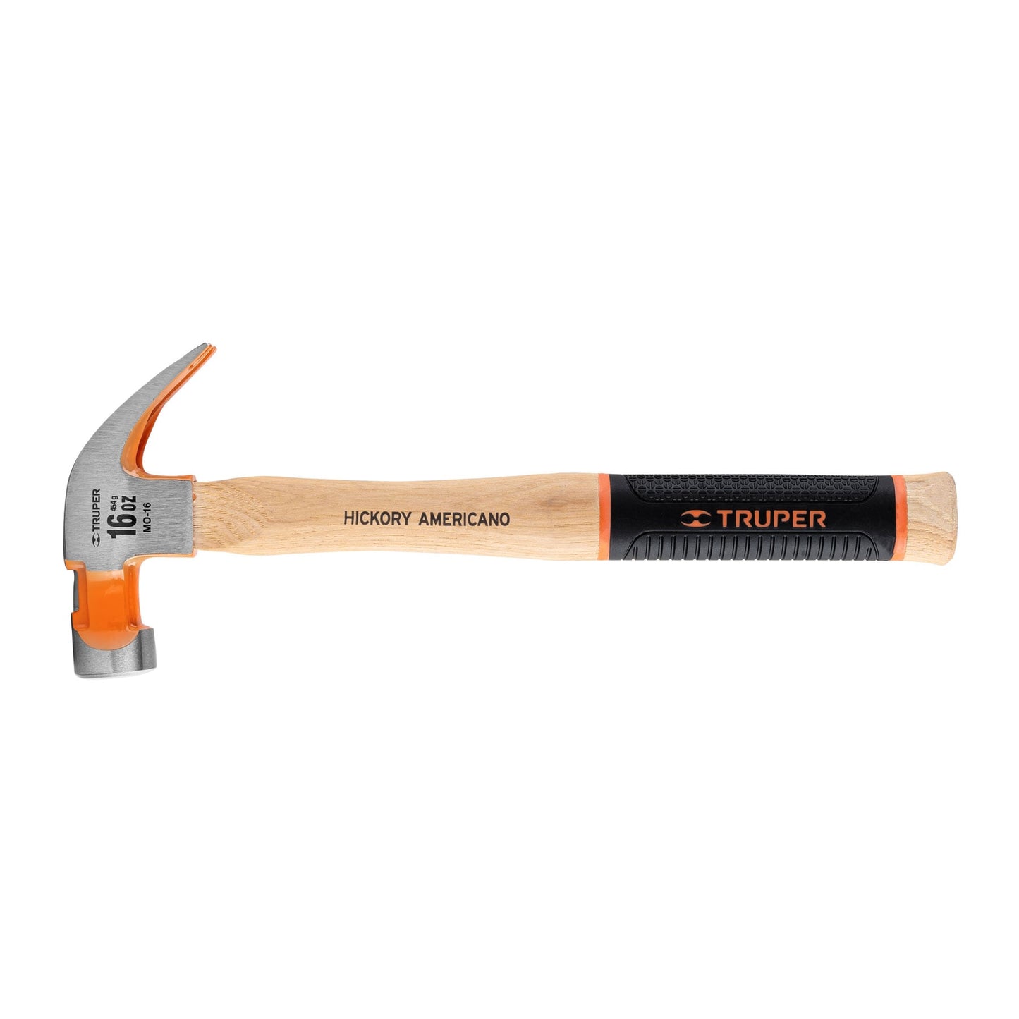 Martillo pulido uña curva 16 oz, mango de hickory
