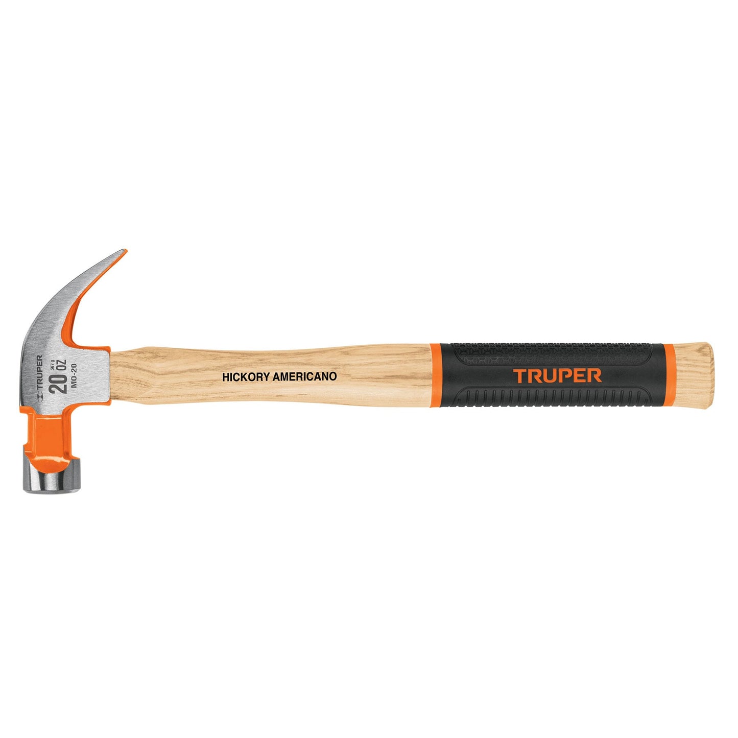 Martillo pulido uña curva 20 oz, mango de hickory