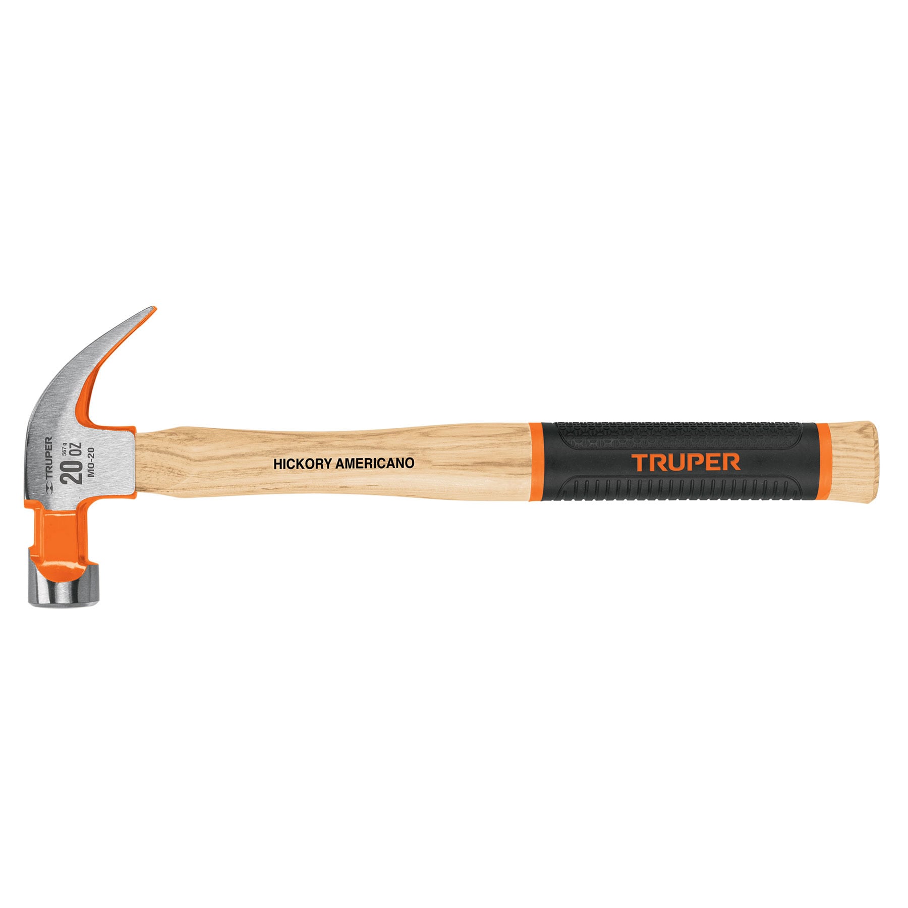 Martillo pulido uña curva 20 oz, mango de hickory