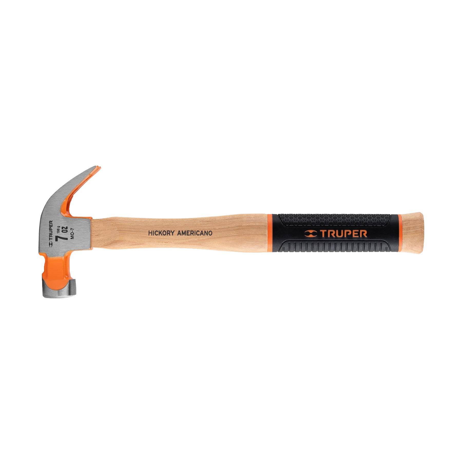 Martillo pulido uña curva 7oz, mango de hickory