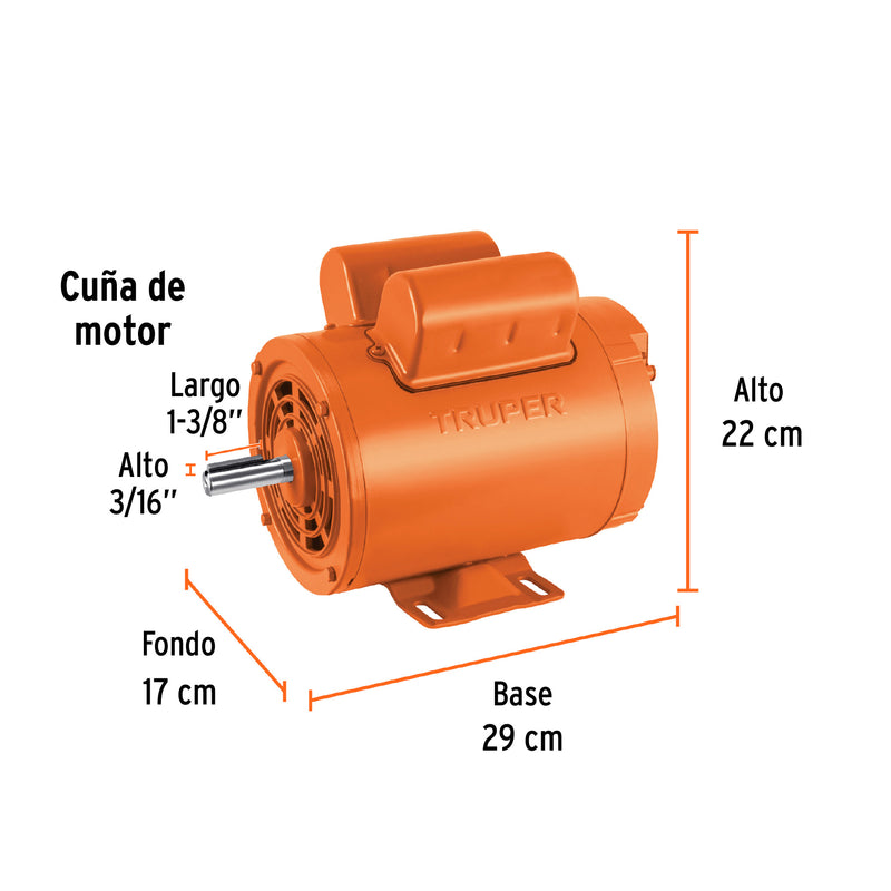 Motor monofásico de 1 1/2 HP, alta, Truper