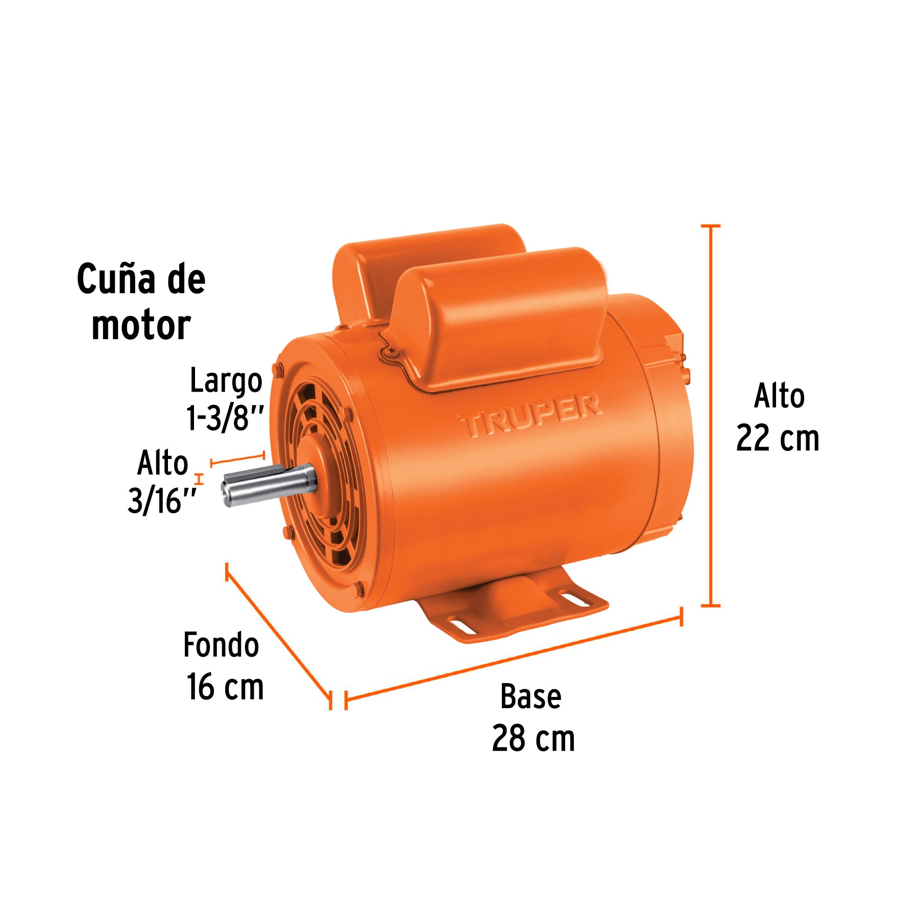 Motor monofásico de 1 HP, baja, Truper