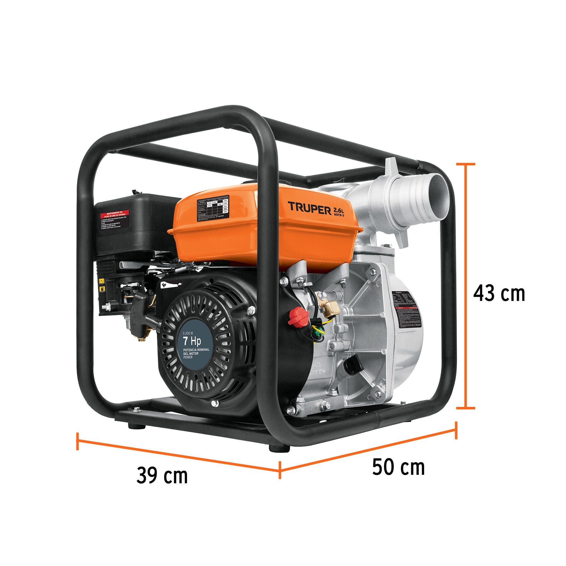 Motobomba 3" de salida, 7 HP