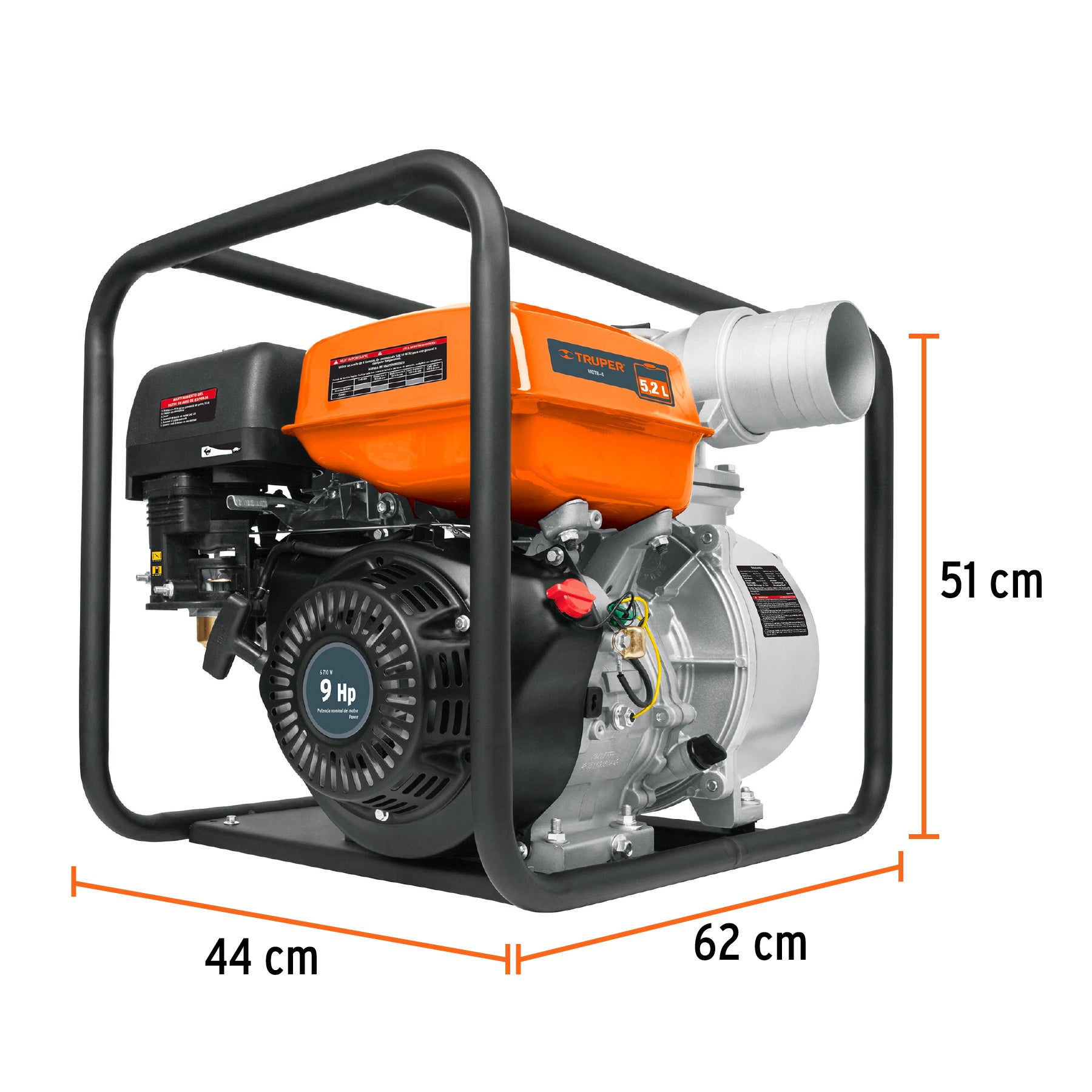 Motobomba 4" de salida, 9 HP