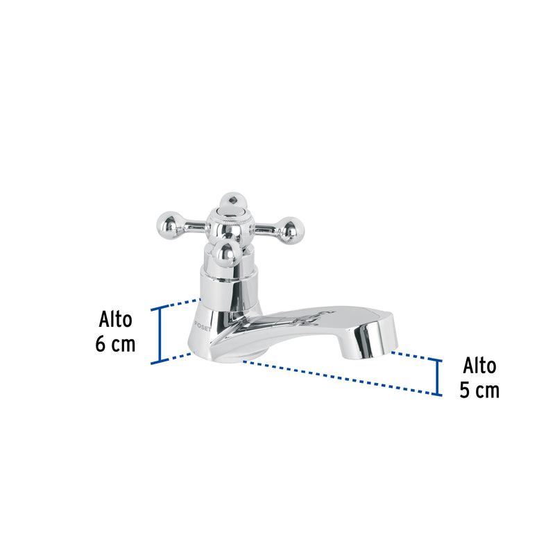 Llave individual para lavabo, ABS, maneral cruceta, Basic