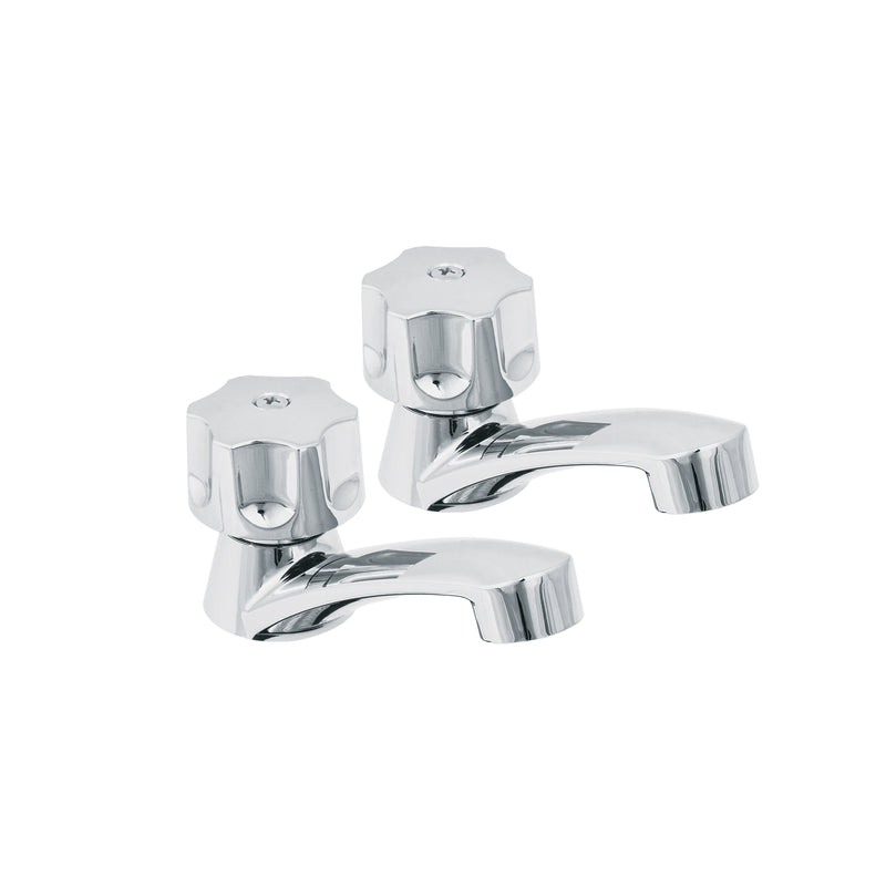 Juego 2 llaves para lavabo, ABS, manerales hexagonal, Basic