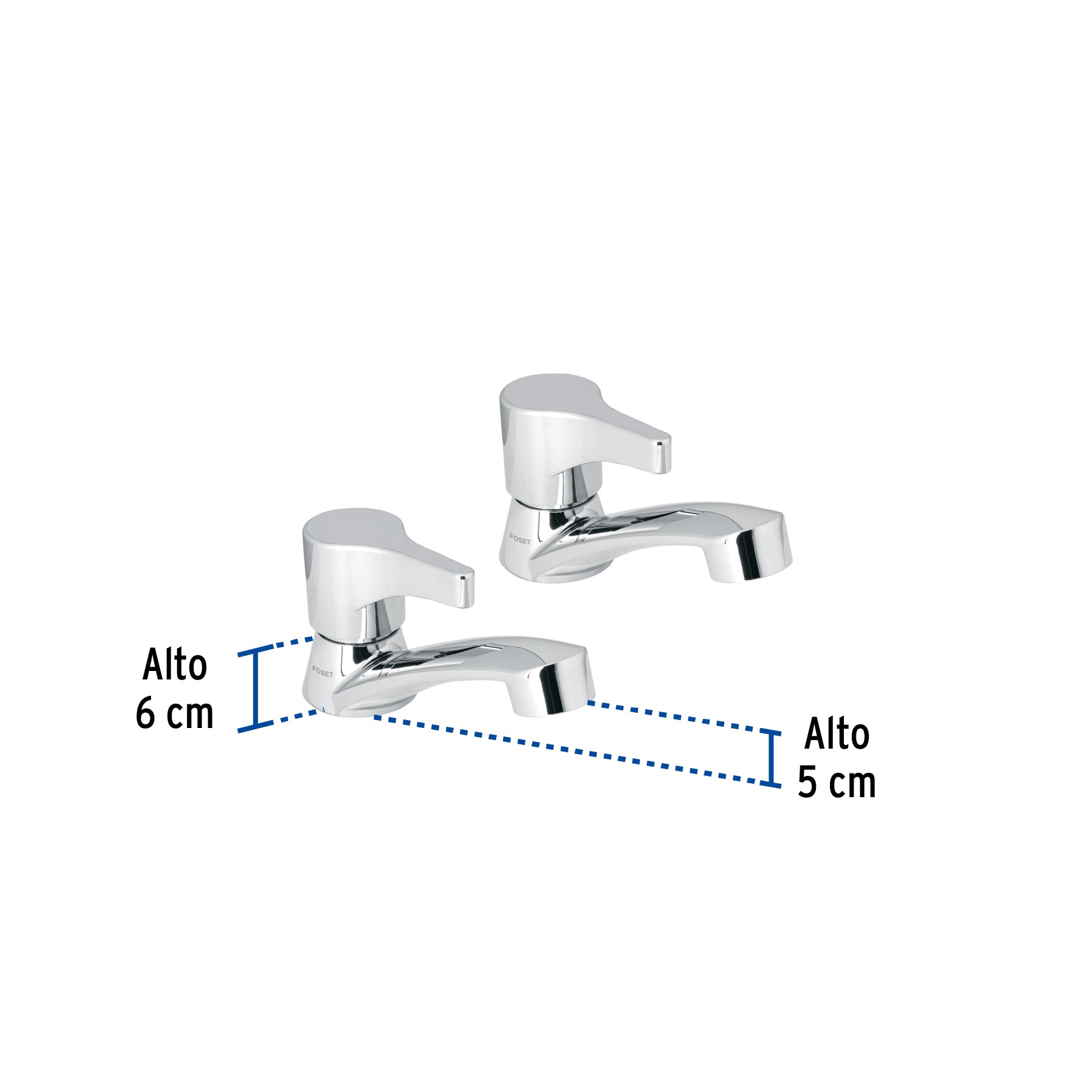 Juego 2 llaves para lavabo, ABS, manerales palanca, Basic