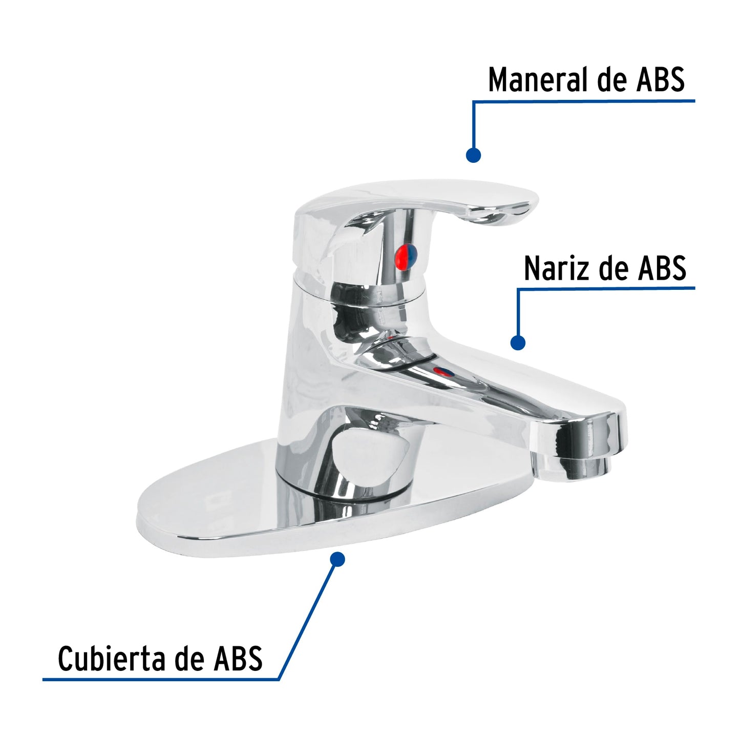 Monomando para lavabo, cuerpo de plástico, Basic 