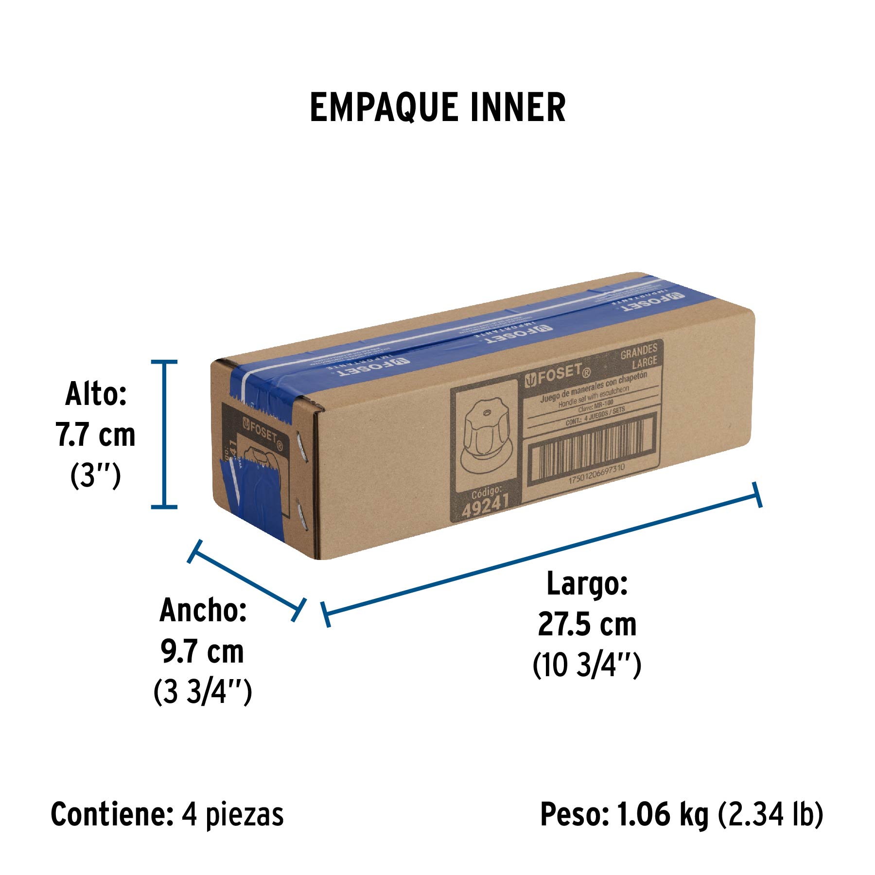Juego 2 manerales para regadera, tipo cubo, basic
