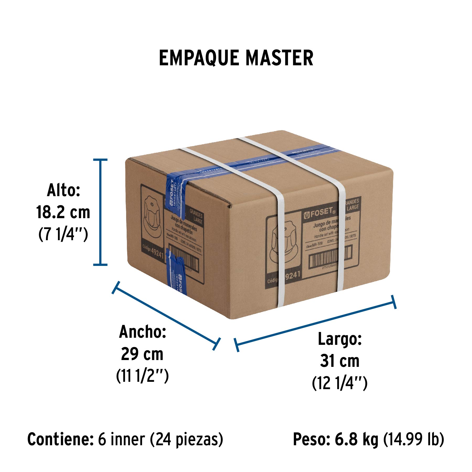 Juego 2 manerales para regadera, tipo cubo, basic