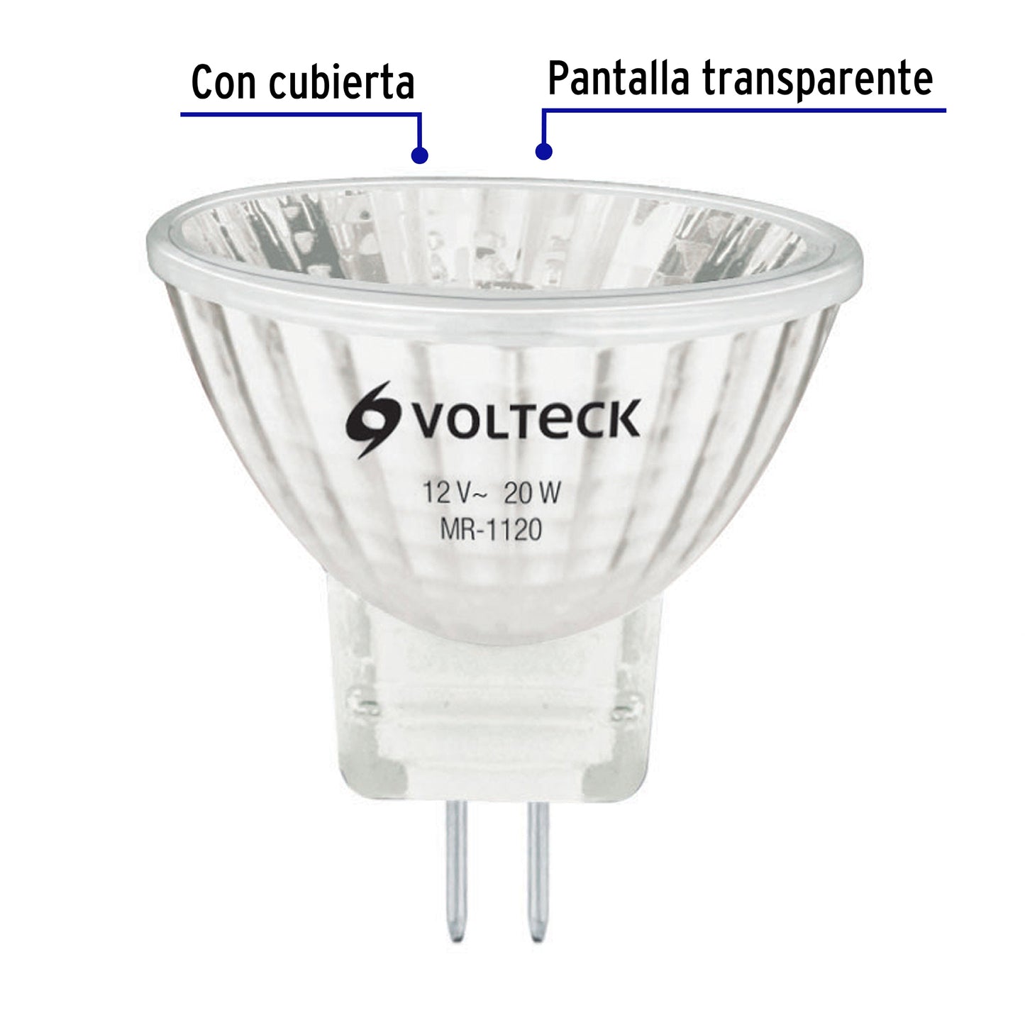 Foco de halógeno tipo MR 11, 20 w, Volteck