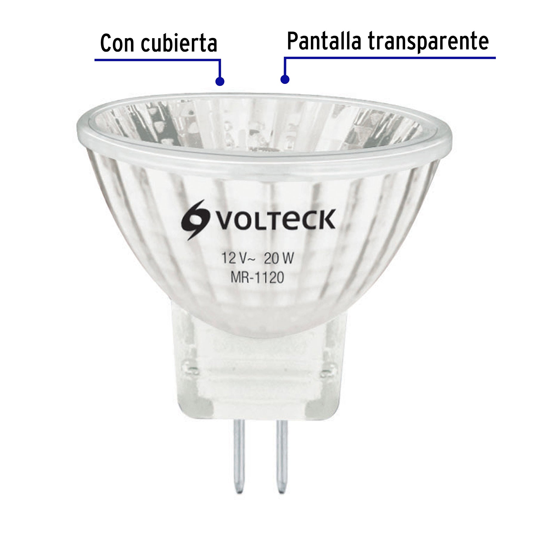 Foco de halógeno tipo MR 11, 20 w, Volteck