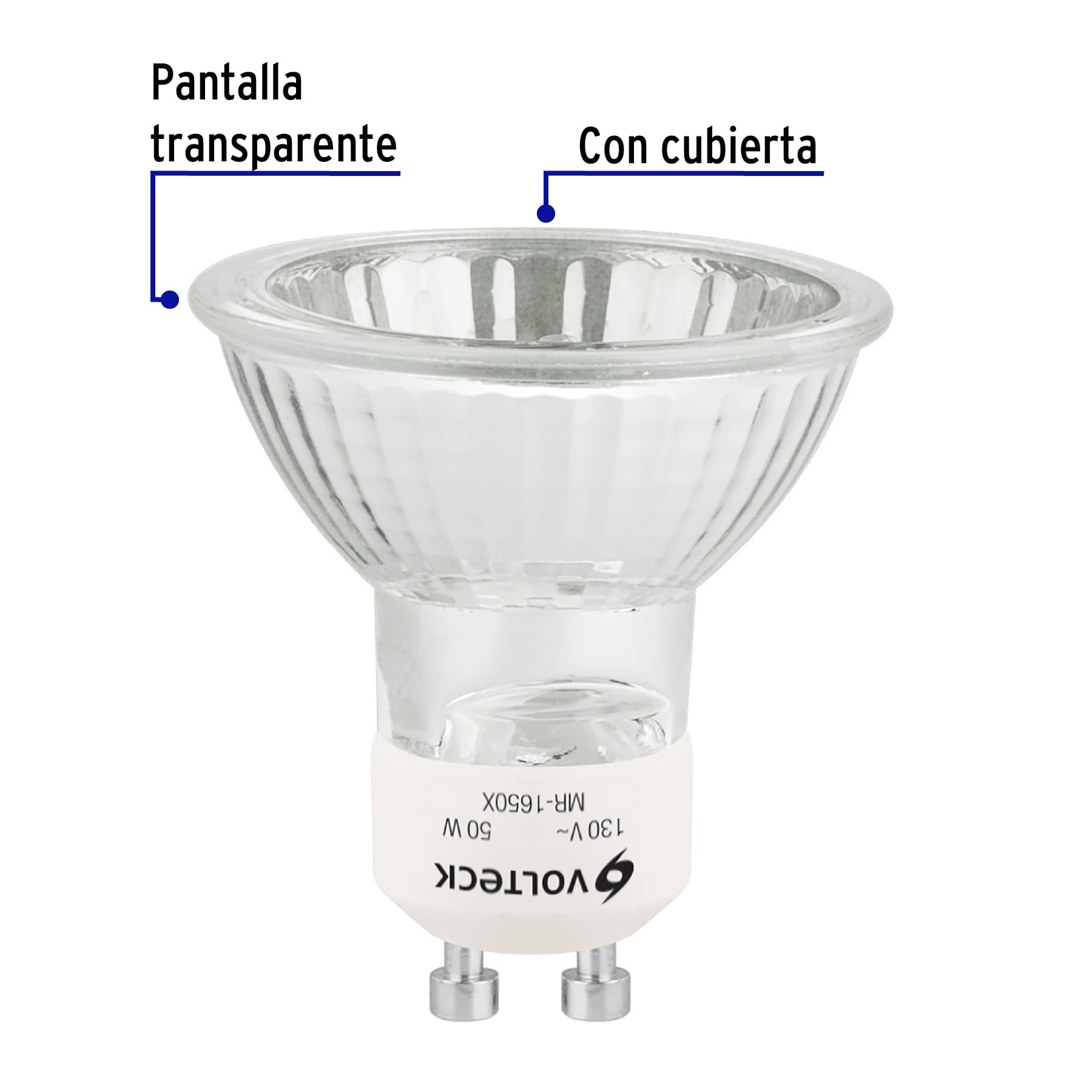 Foco de halógeno tipo MR 16, 50 w, base GU10, Volteck
