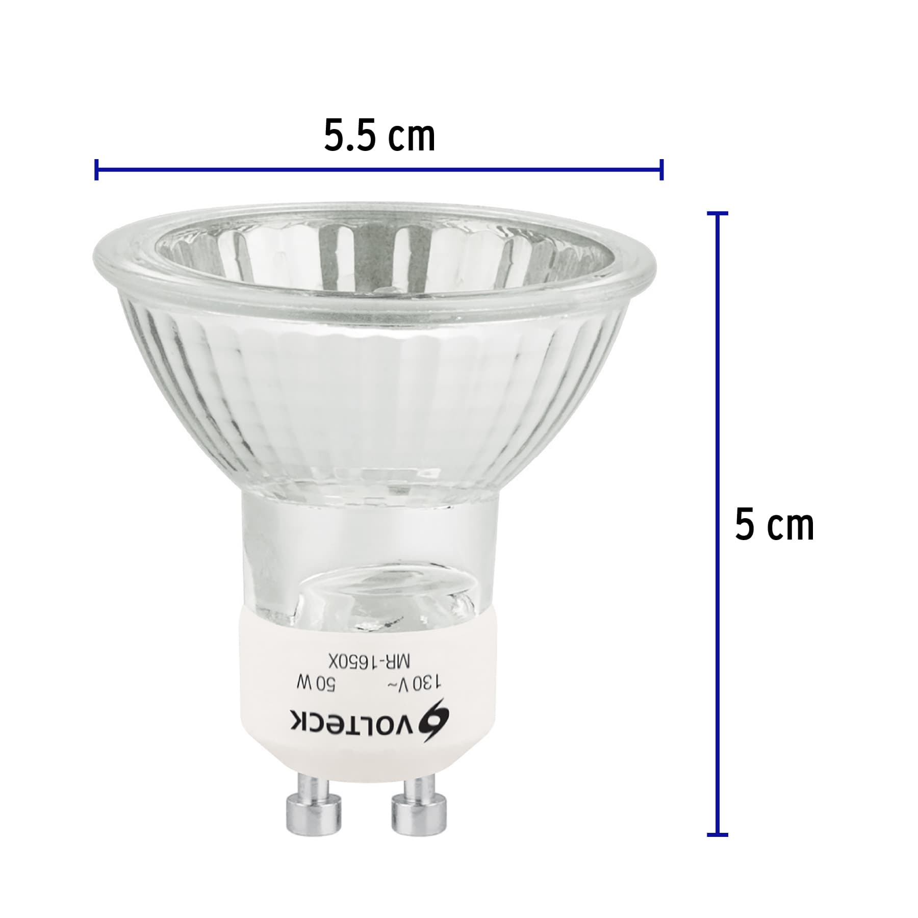 Foco de halógeno tipo MR 16, 50 w, base GU10, Volteck