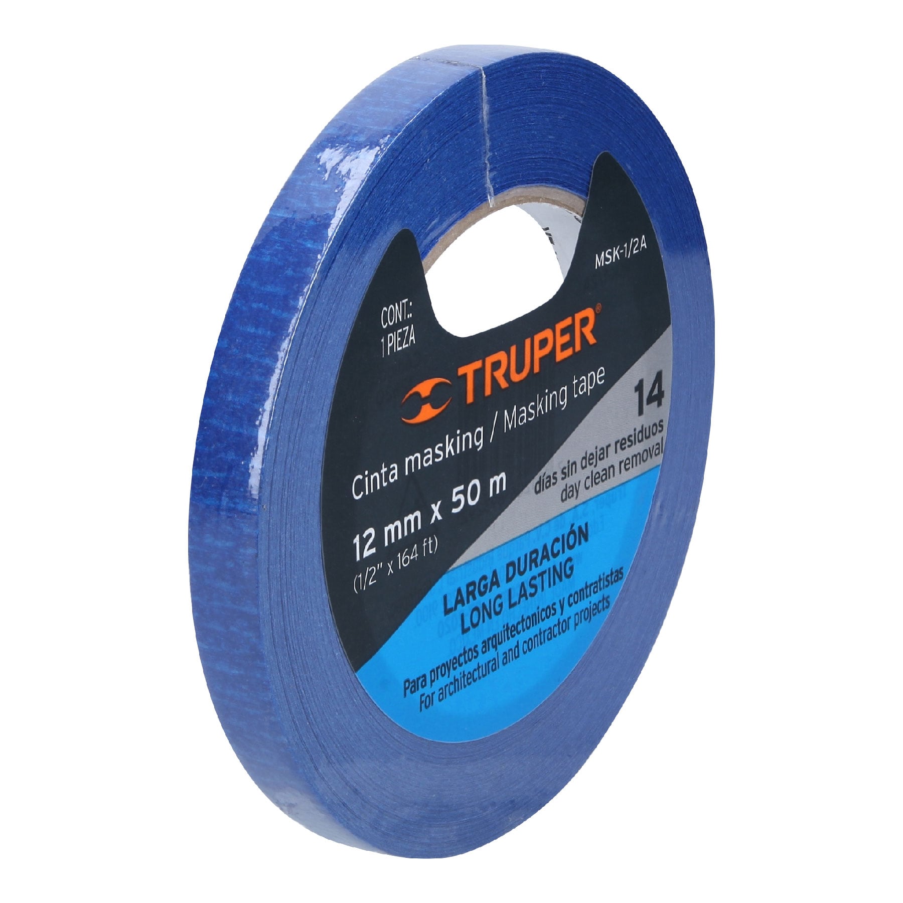 Masking tape, 1/2" x 50 m, azul