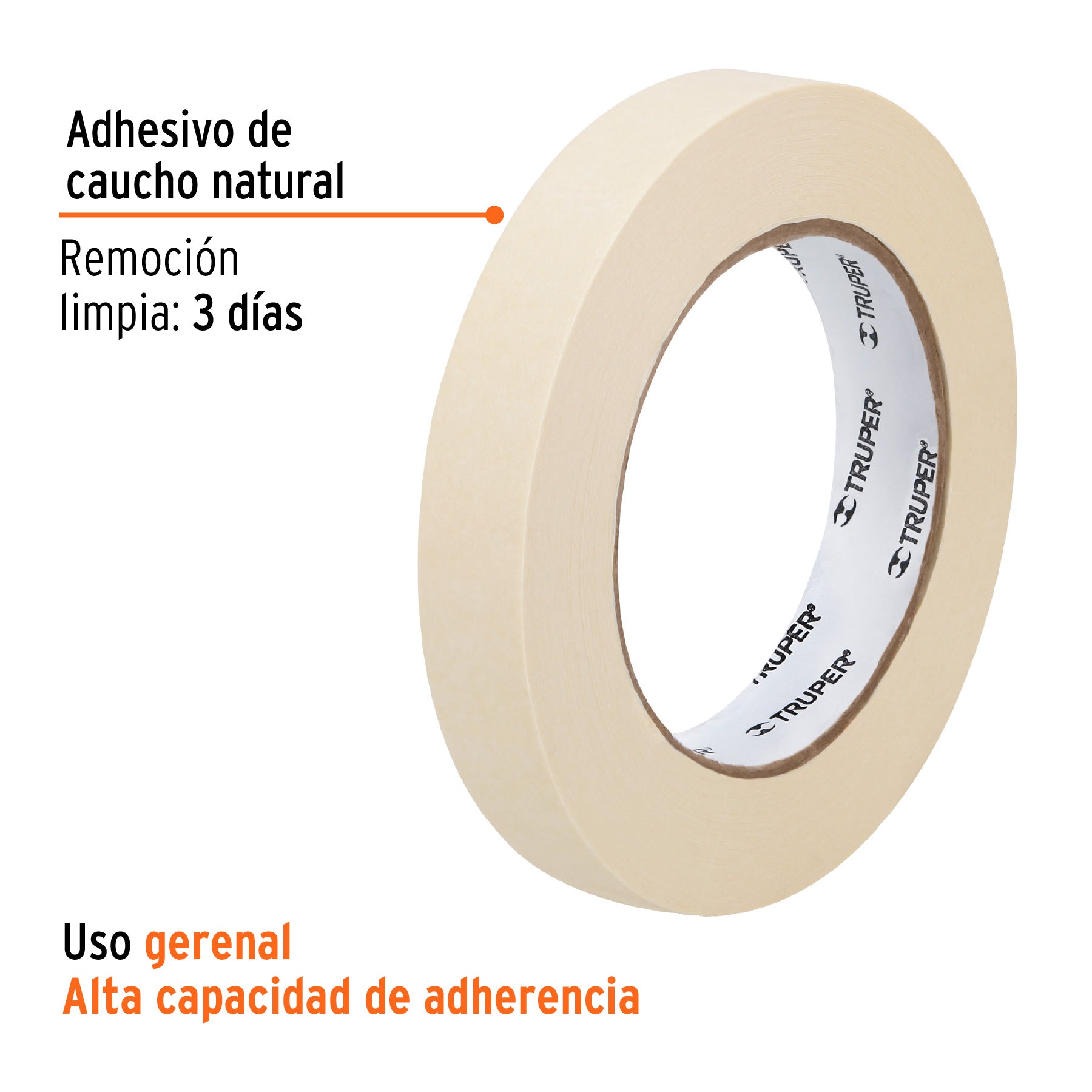Cinta masking tape, 1/2" x 50 m