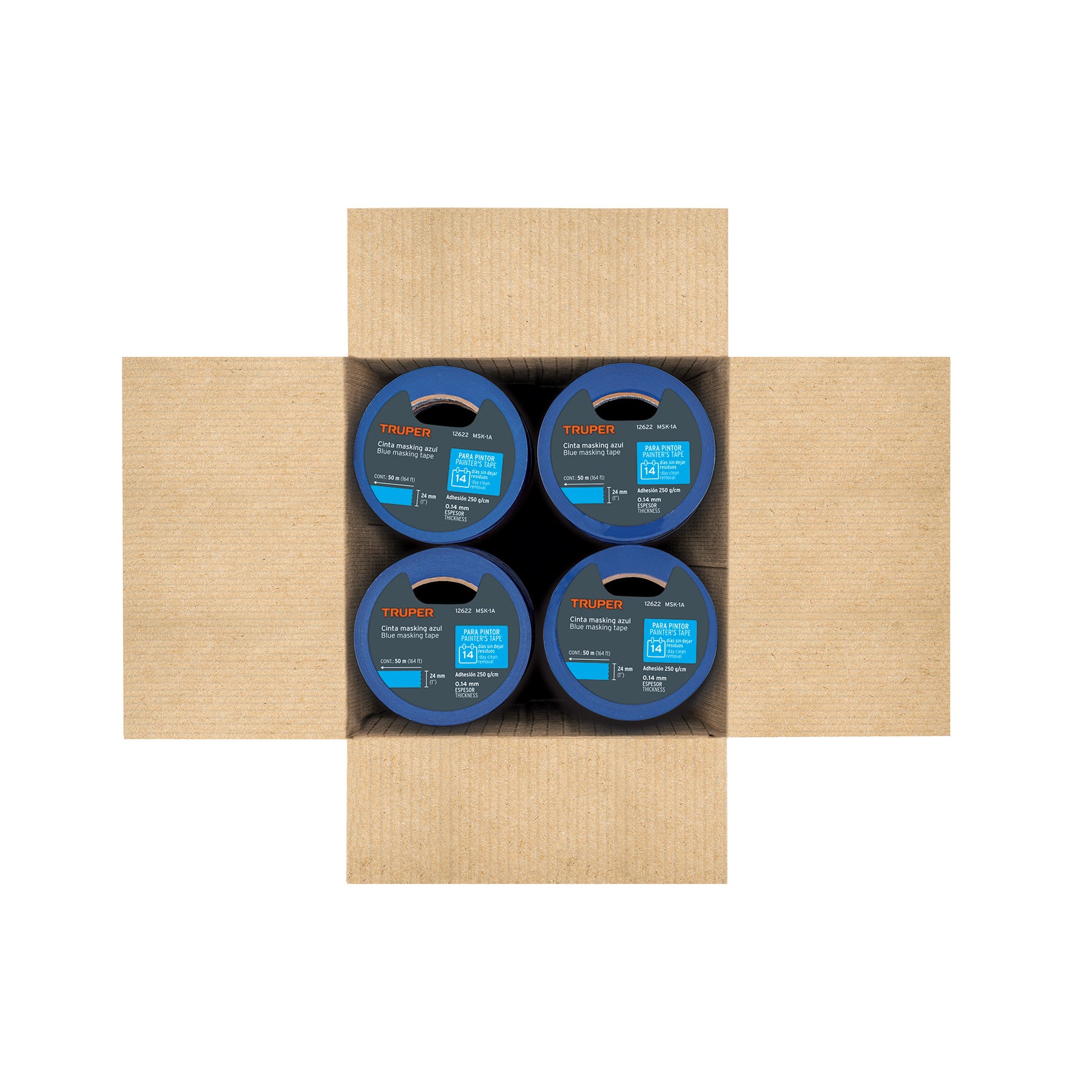 Masking tape, 1" x 50 m, azul