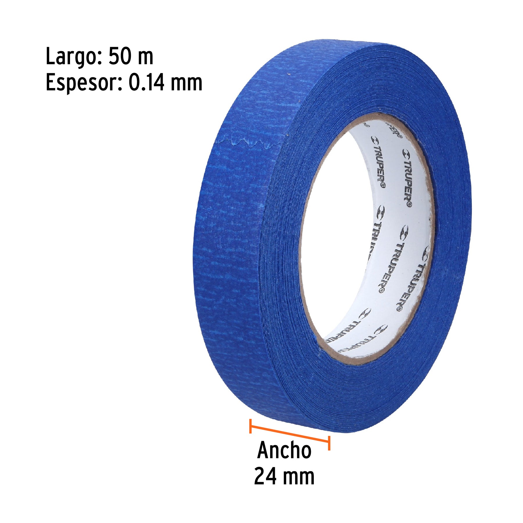 Masking tape, 1" x 50 m, azul