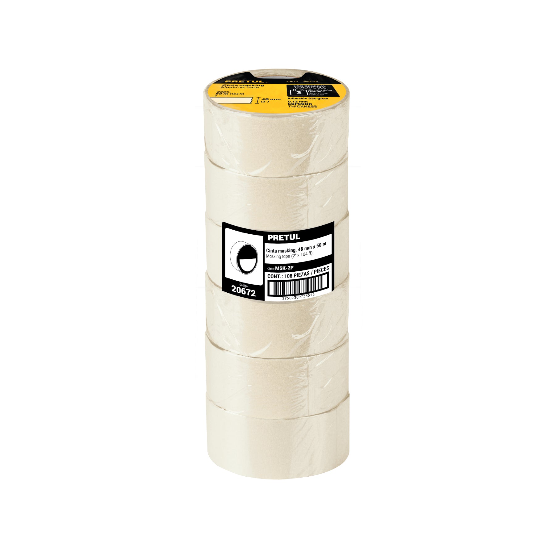 Cinta masking tape de 2' x 50 m, Pretul