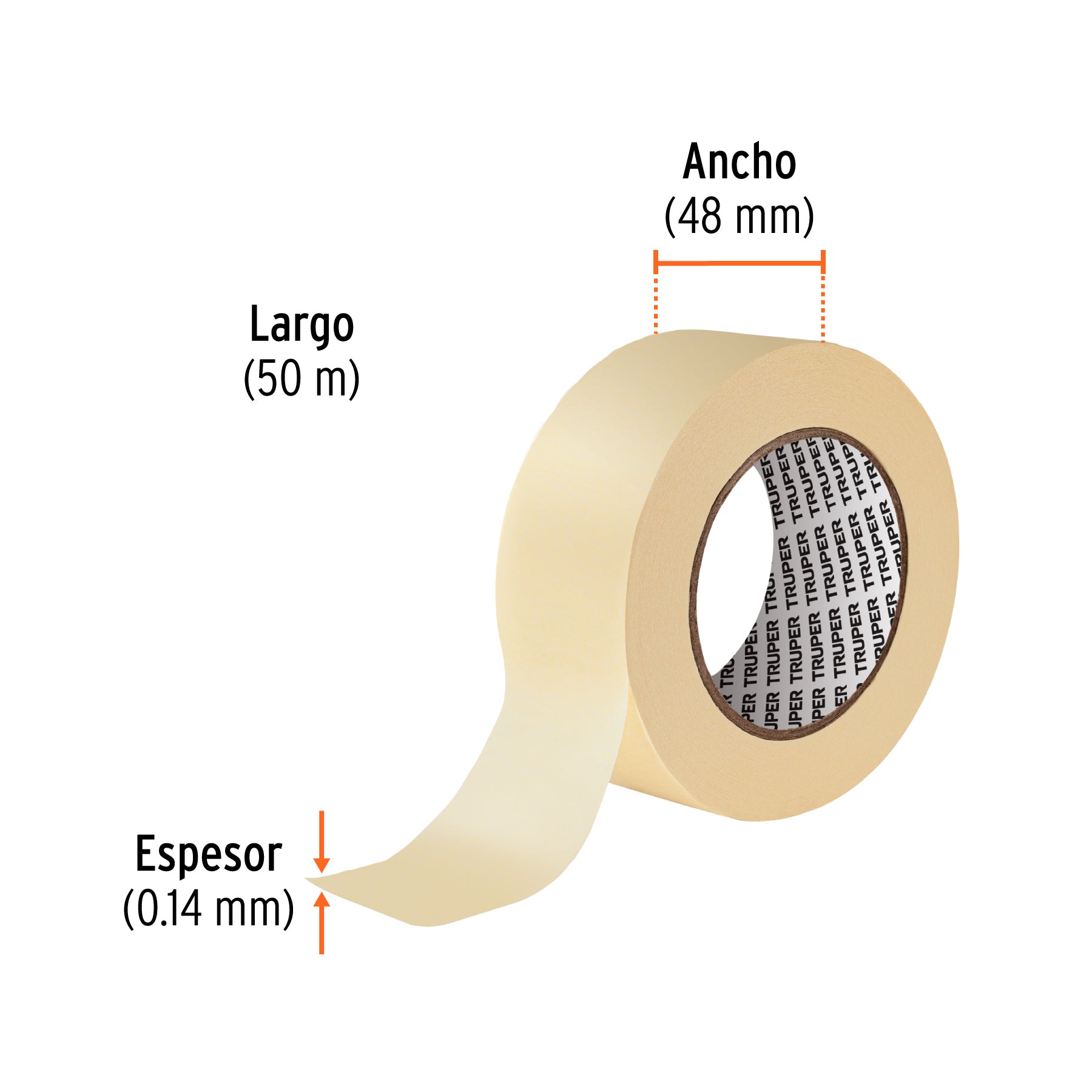 Cinta masking tape, 2" x 50 m