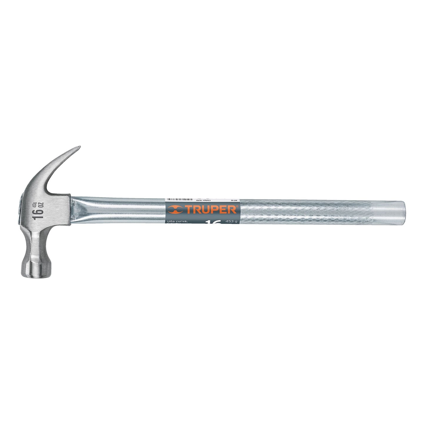 Martillo uña curva 16 oz, mango tubular