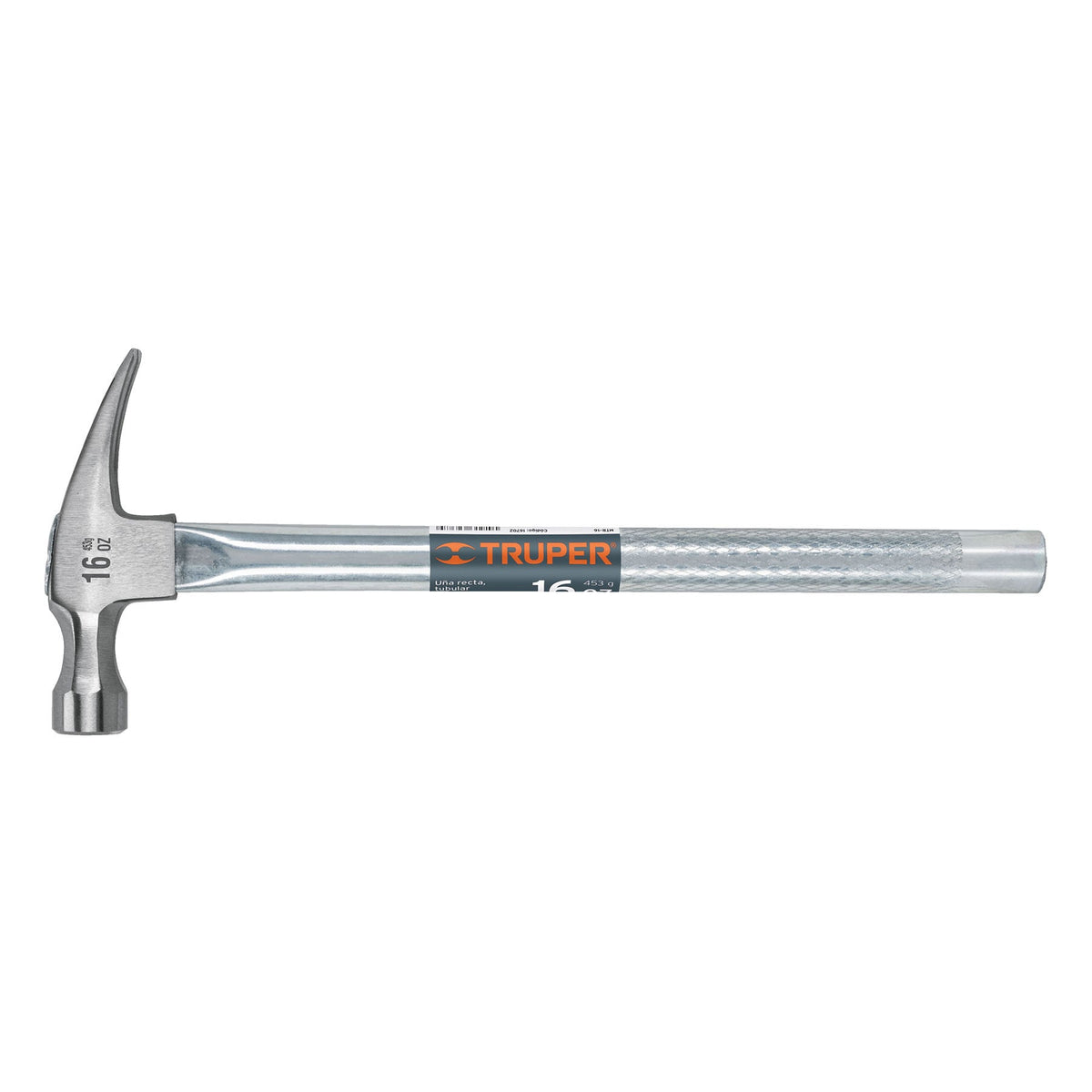 Martillo uña recta 16 oz, mango tubular