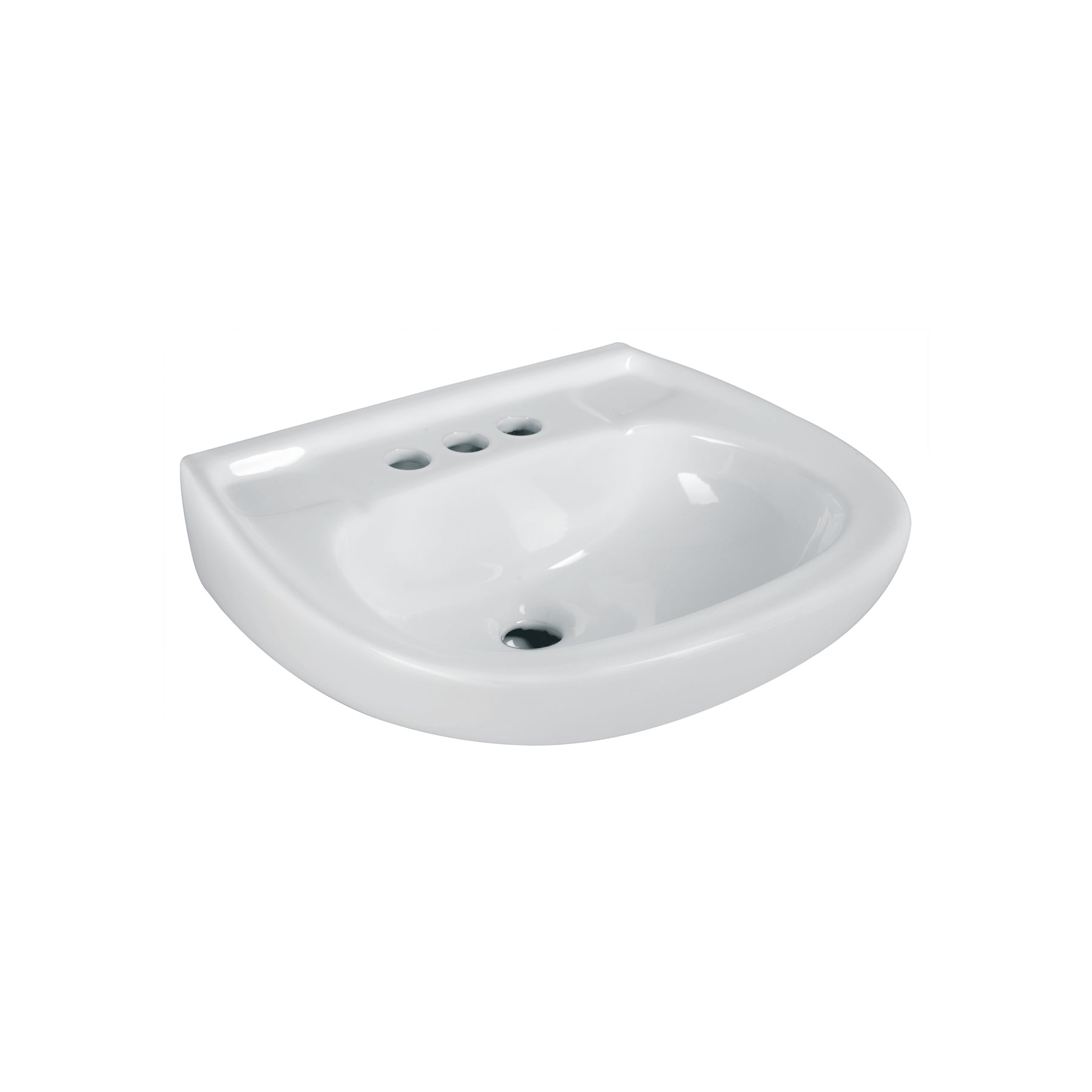 Lavabo cerámico con rebosadero, blanco