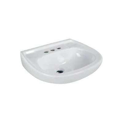 Lavabo cerámico con rebosadero, blanco