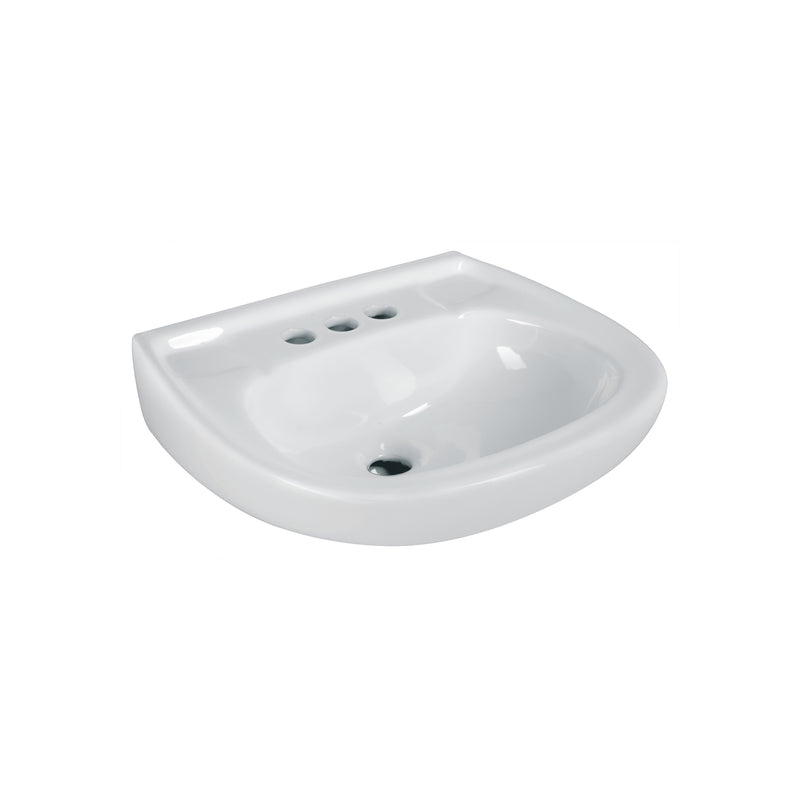 Lavabo cerámico con rebosadero, blanco