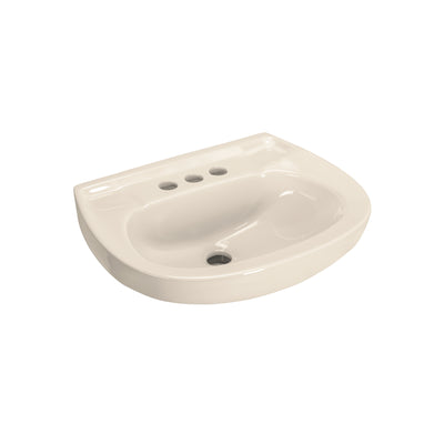 Lavabo cerámico con rebosadero, marfil