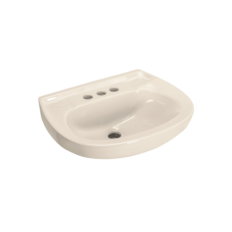 Lavabo cerámico con rebosadero, marfil