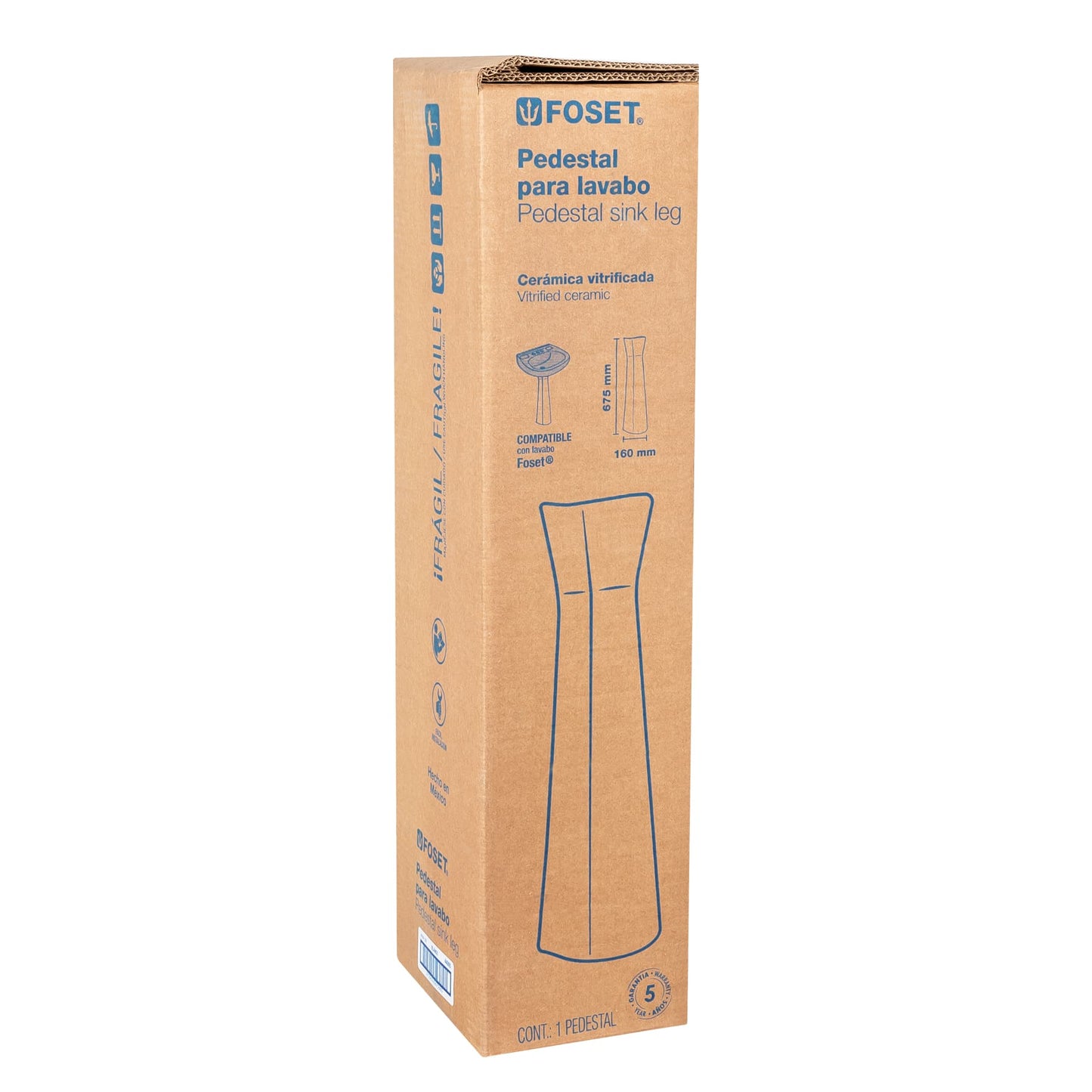 Pedestal cerámico para lavabo, blanco