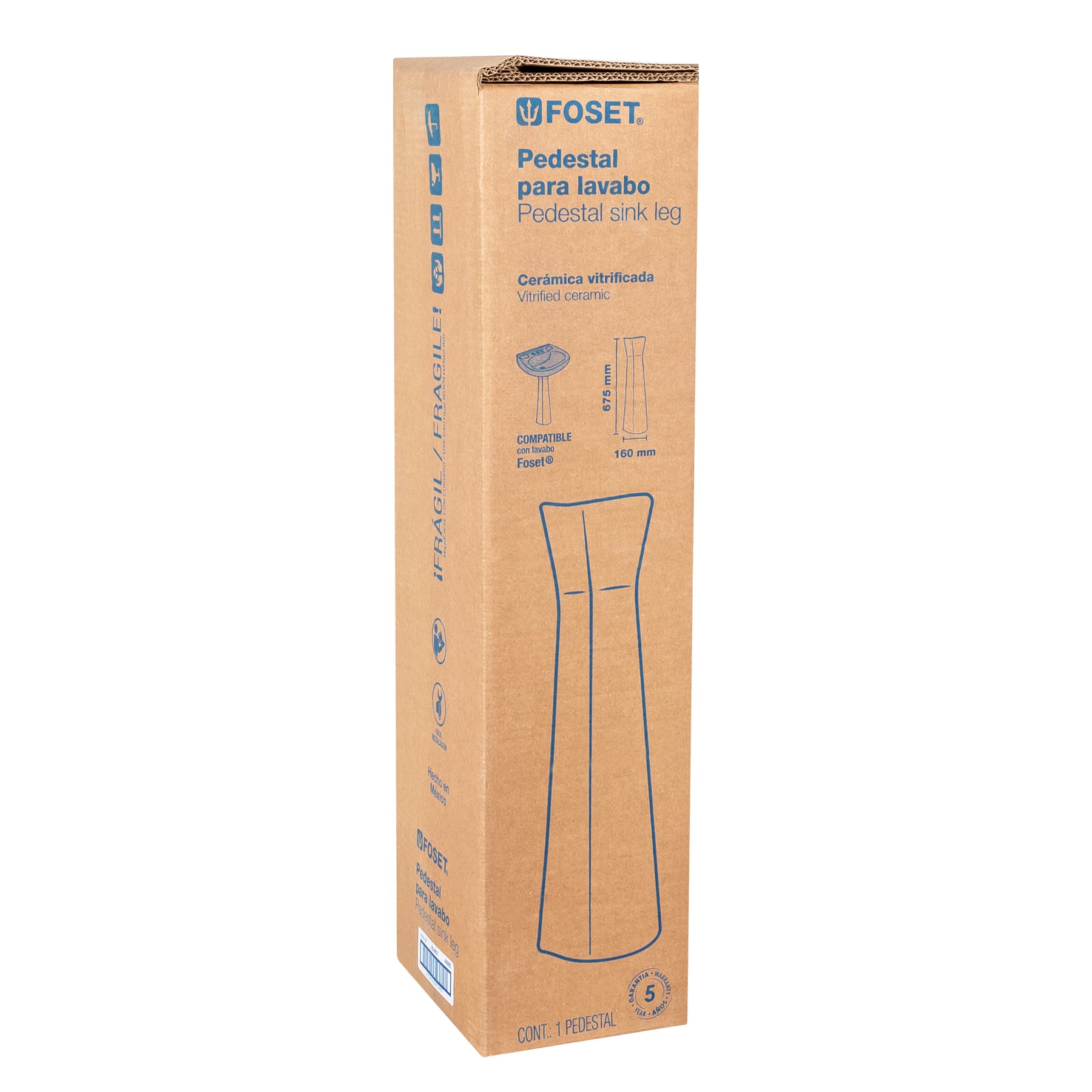 Pedestal cerámico para lavabo, blanco