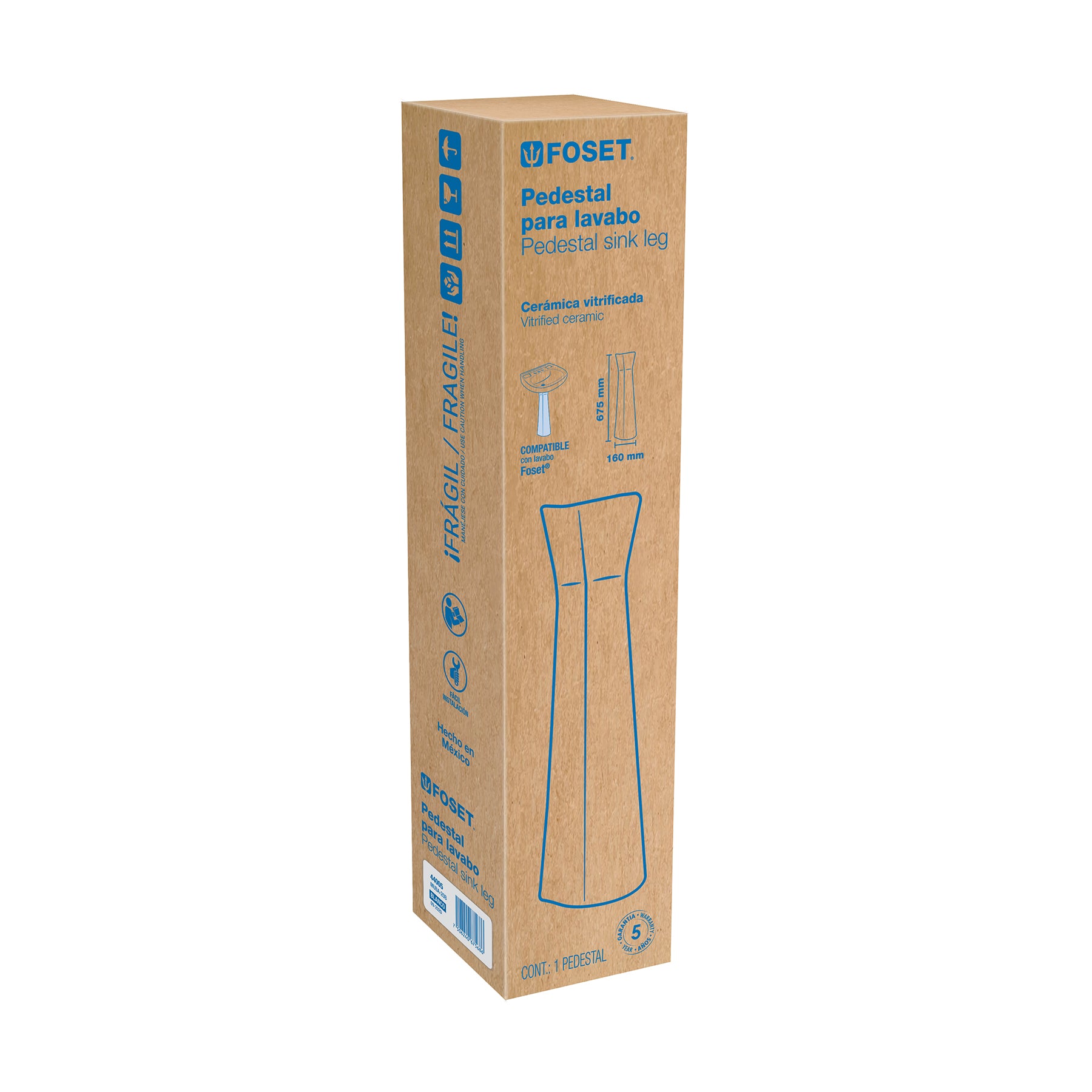 Pedestal cerámico para lavabo, blanco