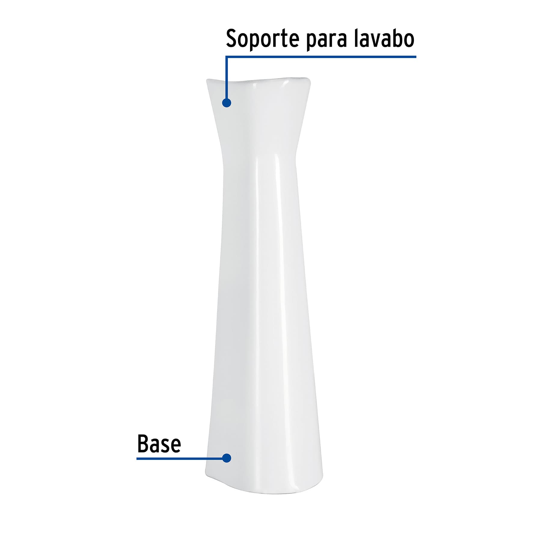 Pedestal cerámico para lavabo, blanco