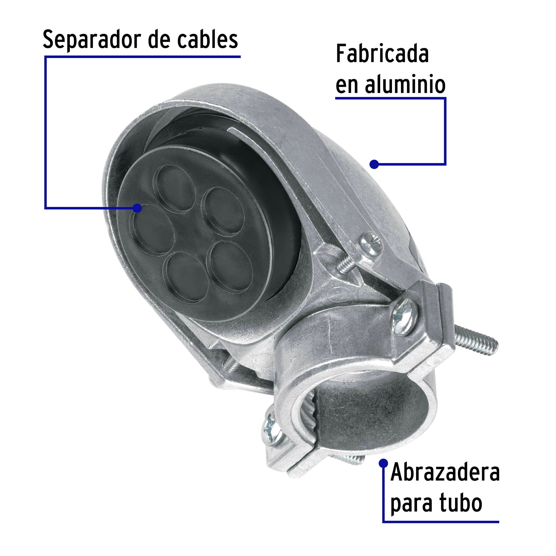 Mufa con abrazadera para tubo 1", Volteck