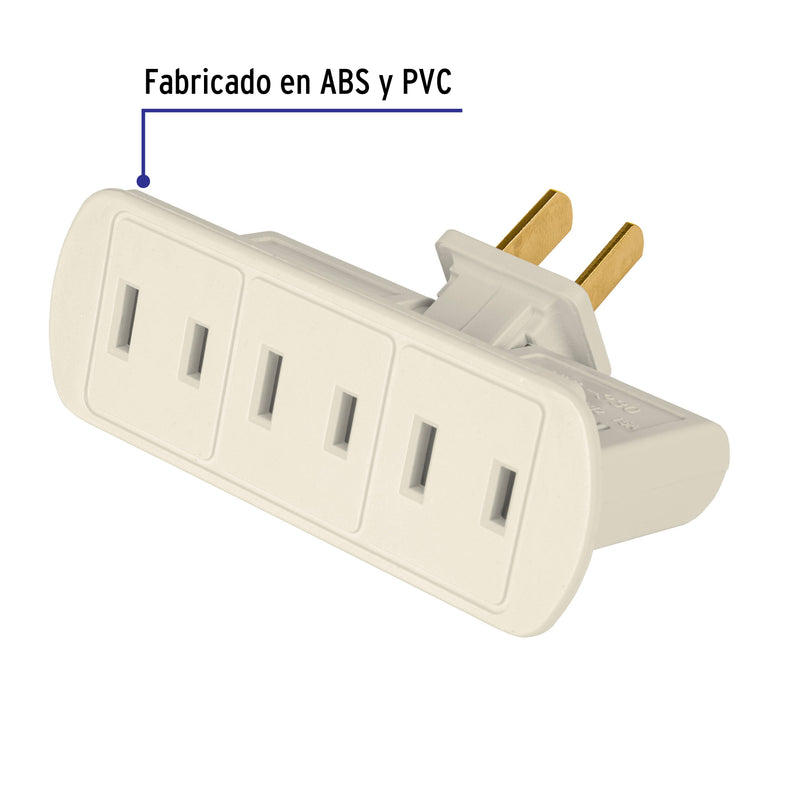 Multicontacto triple, tipo bisagra Volteck