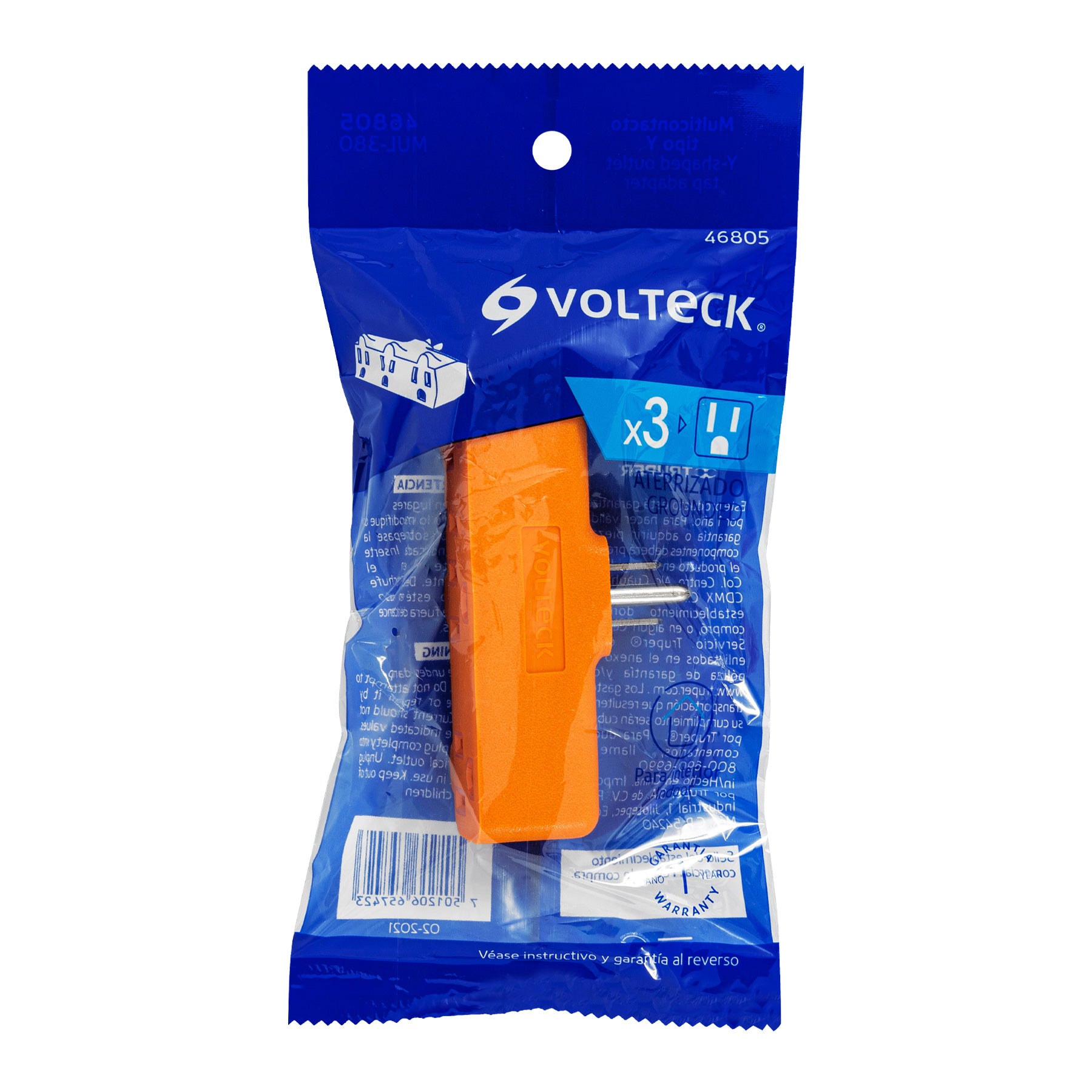 Multicontacto triple aterrizado, tipo "Y",reforzado, Volteck