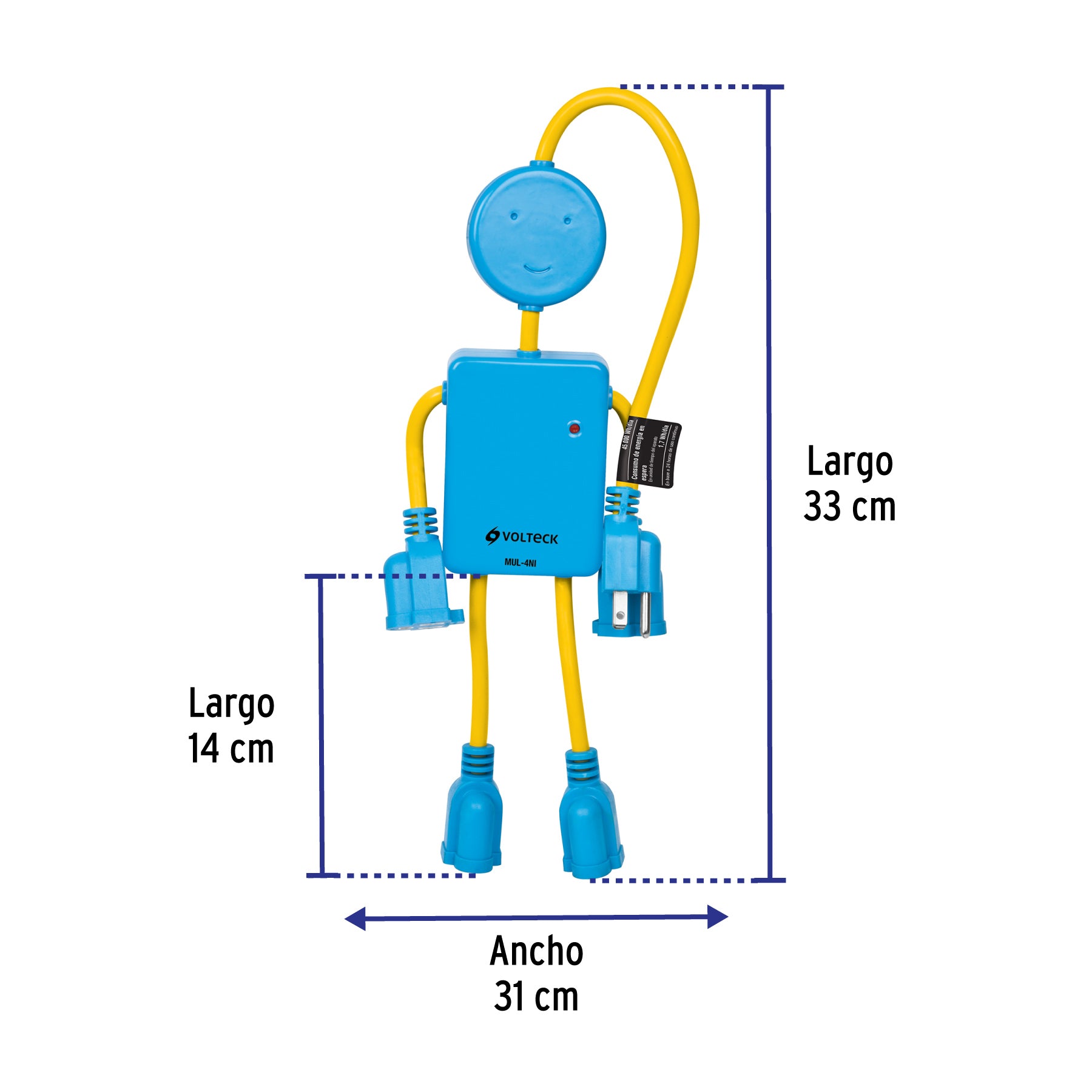 Multicontacto de niño, 4 entradas,16 AWG