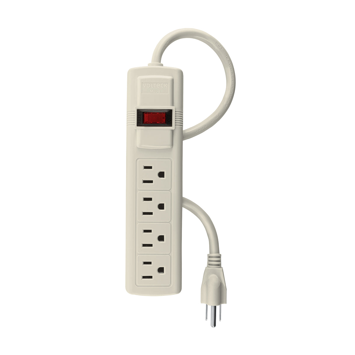Multicontacto uso doméstico, 4 entradas, 16 AWG