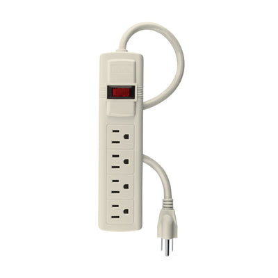 Multicontacto uso doméstico, 4 entradas, 16 AWG