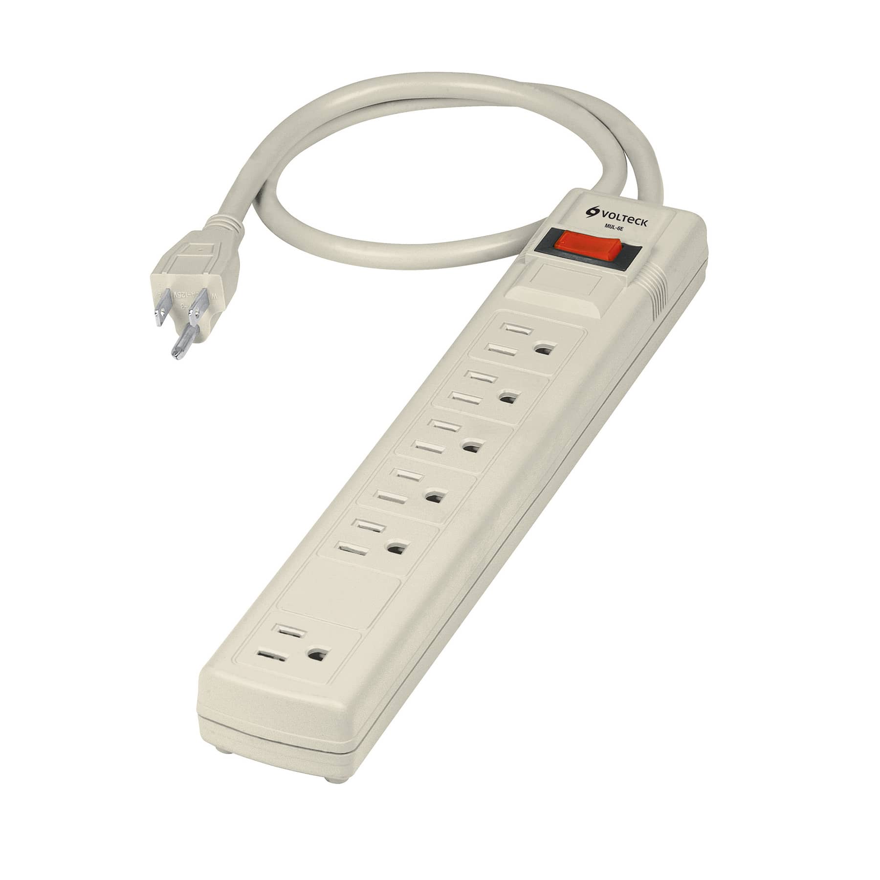 Multicontacto uso doméstico, 6 entradas,16 AWG