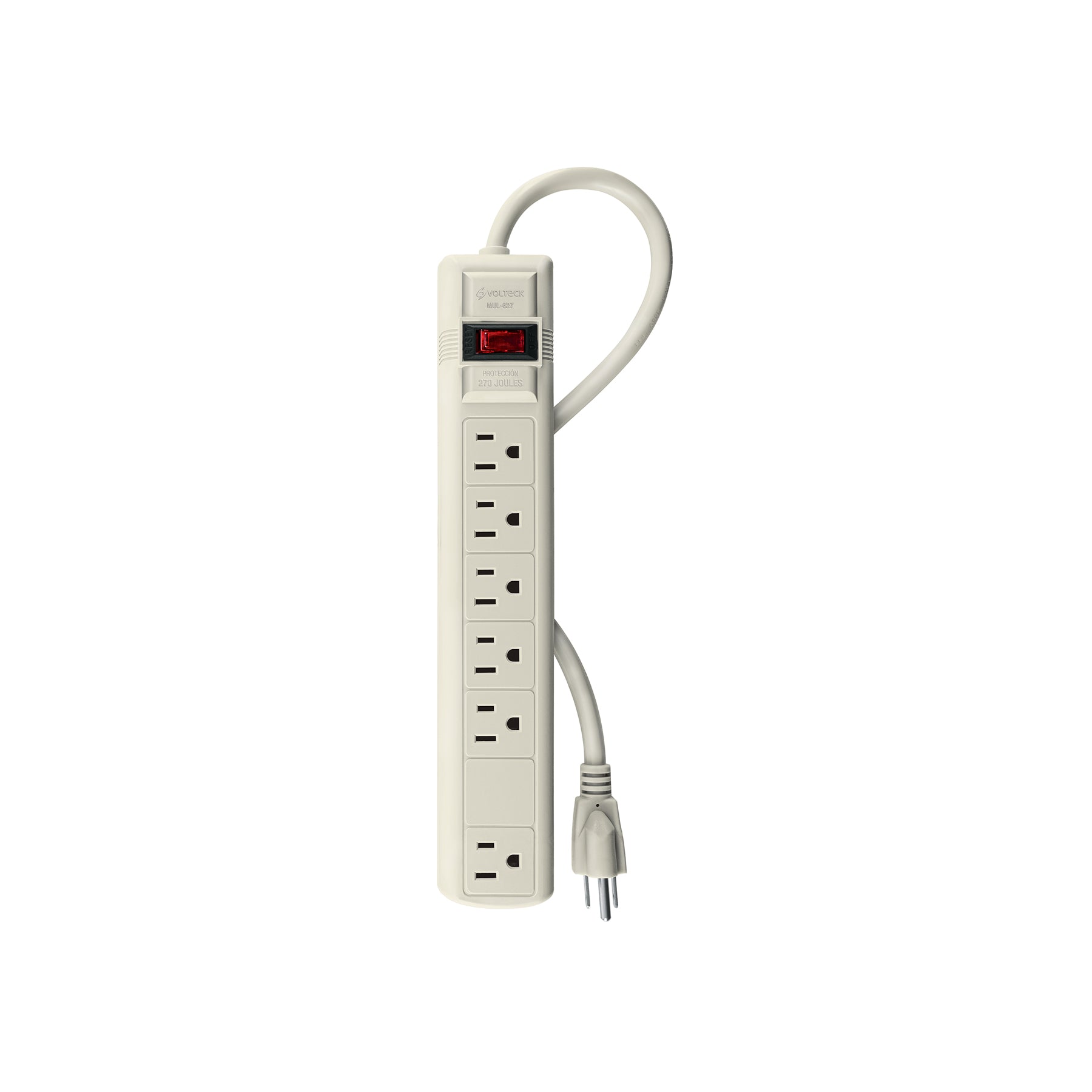 Multicontacto uso doméstico, 6 entradas,16 AWG